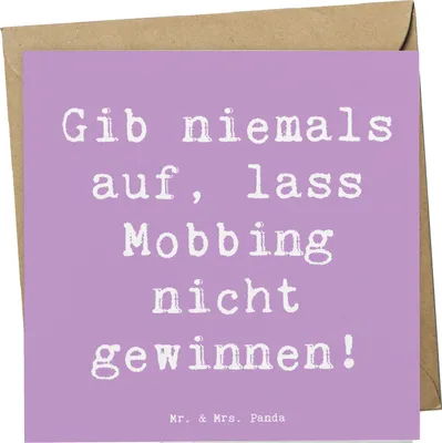 Produktbild von Mr. & Mrs. Panda Klappkarte Spruch Mobbing bewältigen - Lavendeltraum - Geschenk, Trost, anlasskarte, Mitgefühl, Zuversicht, Grußkarte, Stärke, doppelkarte, Lebensfreude
