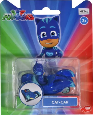 Produktbild von Dickie PJ Masks Spielfigur mit Auto Catboy Gekko Eulette Romeo Fahrzeug Catboy mit Katzenflitzer