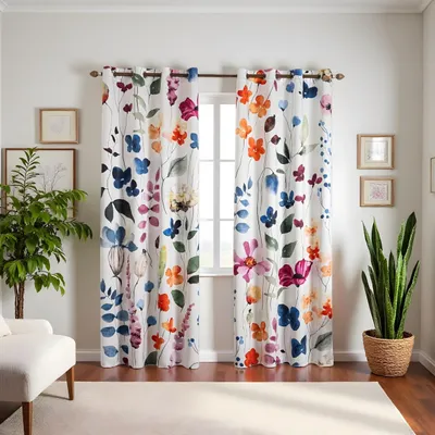 Produktbild von Verdunkelungsrollos mit Aquarellblumenmuster – 140 x 260 cm, 2 Stück