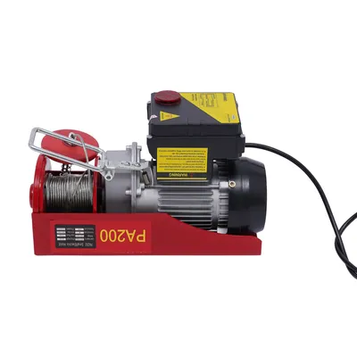 Image de 440 LBS Palan électrique avec télécommande sans fil et Slings Treuil électrique 110 V Palan électrique pour le levage en usine Entrepôts Chantiers de construction