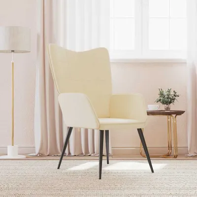 Image de Maison Exclusive - Fauteuil relax tissu crème
