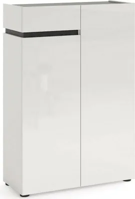 Immagine prodotto di Dmora Scarpiera Badolato 34x80x115h cm Bianco Bianco Lucido, 19 Paia un Cassetto  Italy