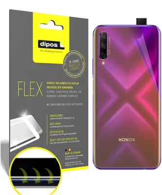 Produktbild von 2x Schutzfolie für Honor 9X Rückseite Folie, 100% Displayabdeckung, dipos Flex