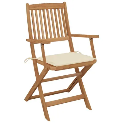 Zdjęcie produktu dla VidaXL 3075087, Taras, Obite siedzisko, Drewno akacjowe, Kremowy, Poliester, 40 cm