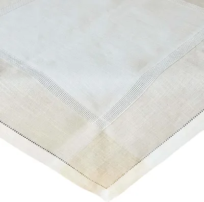 Produktbild von Tischdecke ALMA Leinenoptik mit Hohlsaum Polyester beige 85 x 85 cm