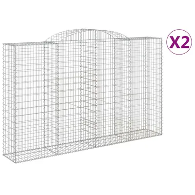 Produktbild von Gabionen mit Hochbogen 2 Stk. 300x50x180/200cm Verzinktes Eisen
