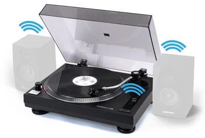 Image de Platine vinyle Reloop RT-1 BT à entraînement par courroie pour les applications DJ et hi-fi, avec sortie Bluetooth pour une connexion sans fil à des enceintes Bluetooth