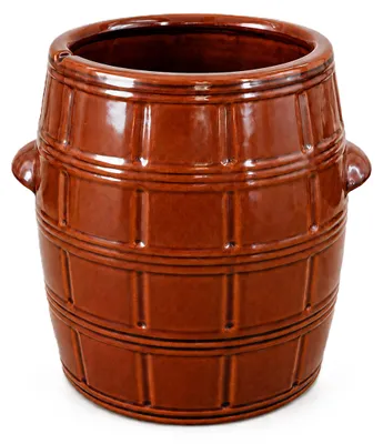 Produktbild von KERAZO 10 Liter Keramikfass braun Gärtopf Pökelfass Einlegetopf Rumtopf Sauerkrauttopf Fermentiertopf, braun