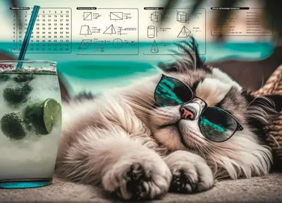 Produktbild von Schreibtischunterlage mit „Chillout Cat“-Aufdruck – Panta Plast