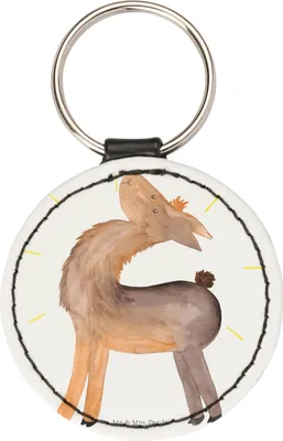 Produktbild von Mr. & Mrs. Panda Anhänger Lama Stolz - Weiß - Geschenk, Taschenanhänger, Schlüsselanhänger, Familie, schlüssel, Bunt, Hippie, edel, Family, Freundin