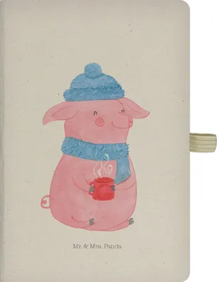 Produktbild von Mr. & Mrs. Panda Notizbuch A5 Schweinchen Glühwein - Transparent - Geschenk, Spruch, Weihnachtsmarkt, Tagebuch, Adressbuch, Betrunken, Journal, Weihnachten, Schreibheft