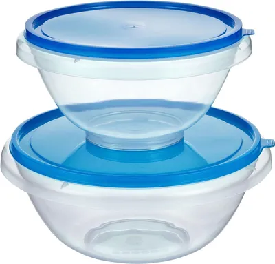 Produktbild von Set von 2 Teigschüsseln - Rührschüsseln - Bowle - Salatschüssel blau 7 l und 45 l