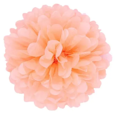 Productafbeelding van 10 stuks 25 cm koraal tissuepapier pompons voor feestdecoraties