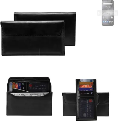 Produktbild von K-S-Trade Handy Hülle kompatibel mit Gigaset GS5 Lite Schutz Hülle Tasche Schutz Case Handytasche Kunstleder schwarz, 1x