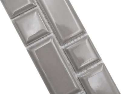 Produktbild von Mosani MOS26BORWM-0202, Mosaik, Keramik, Grau, Drinnen, Rechteck