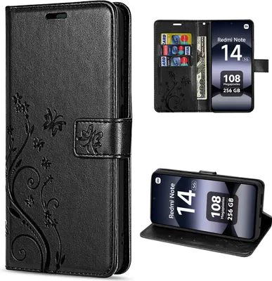 Produktbild von Hülle für Xiaomi Redmi Note 14 5G, Handy Tasche Handyhülle Wallet Case Flip Cover in Schwarz