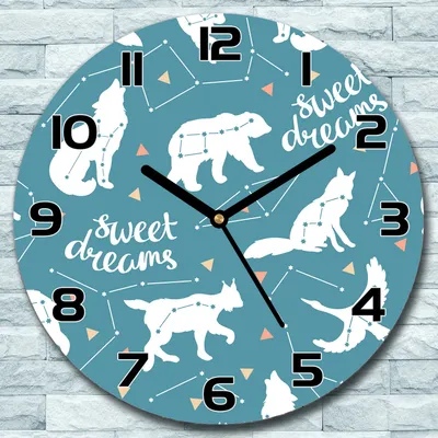 Produktbild von Wanduhr aus Glas Rund fi 30 Sternbilder Tiere Quarz Deko Wohnzimmer Büro