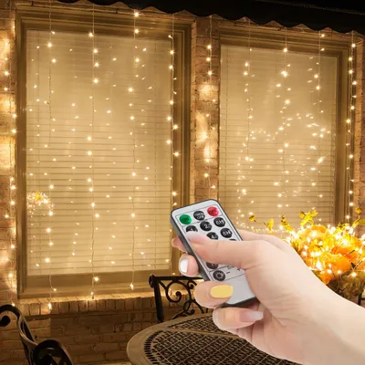 Image de Guirlande lumineuse - 100 LED blanc chaud - 3 x 1 mètre - 230V - avec télécommande