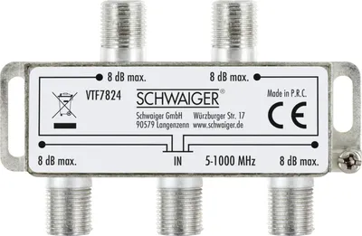 Immagine prodotto di Schwaiger TV-Splitter Verteiler 4-fach 5-1000MHz Silber