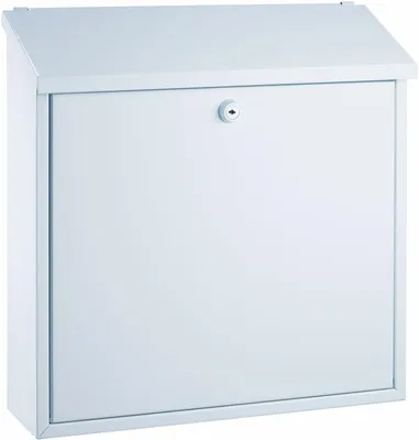 Produktbild von Briefkasten Edelstahl 36x36x10cm weiß lackiert Packung mit 5 Stück