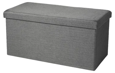 Produktbild von Urban Living Fushocker/Hocker/Aufbewahrungsbox - grau - mdf - 76 x 38 x 38 cm