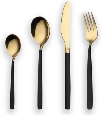Image de Set de couverts, en acier inoxydable décapé, lavable au lave-vaisselle / Sains et durables, 24 pièces