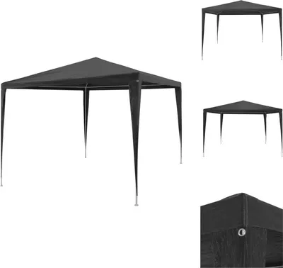 Produktbild von vidaXL Partyzelt 3x3 m PE Anthrazit -  Pavillons & Partyzelte