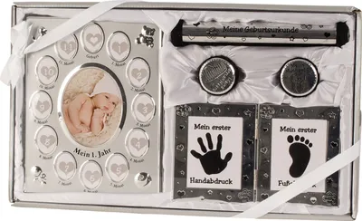 Produktbild von Baby Geschenkset mit Bilderrahmen  Milchzahn und Haardose Fotorahmen