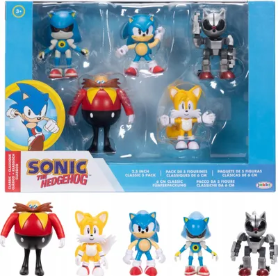 Produktbild von Sonic the Hedgehog Packung mit 5 Figuren, 6 cm