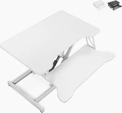 Image de Support d'écran PC réglable en hauteur noir blanc Jallo - Blanc