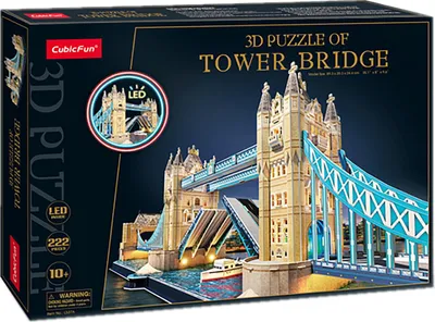 Produktbild von CubicFun Cubic Fun 3d Puzzel Tower Bridge LED, 222 Stück(e), Gebäude, 10 Jahr(e)