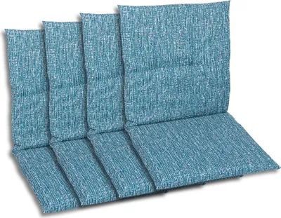 Produktbild von GO-DE Textil, Sesselauflage Niederlehner, 4er-Set, Farbe: blau, Maße ca.: 98 cm x 48 cm x 5 cm