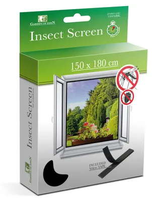 Produktbild von Fenstergitter Moskitonetz für Fenster mit Klettverschluss – 150 x 180 cm – Schwarz – Fenstergitter – Fliegengitter – Moskitonetz – Insektenschutz – Insektenschutz – Fliegengitter – Fliegenfenster