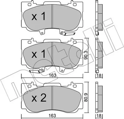 Produktbild von METELLI Bremsbeläge Satz Vorne Bremsklötze für FORD USA Mustang VI Coupe 22-1183-0
