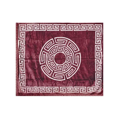 Produktbild von Weiche Decke aus Polyester mit Muster 200 cm x 240 cm Doppellagig Kuscheldecke Fleecedecke Bordeaux