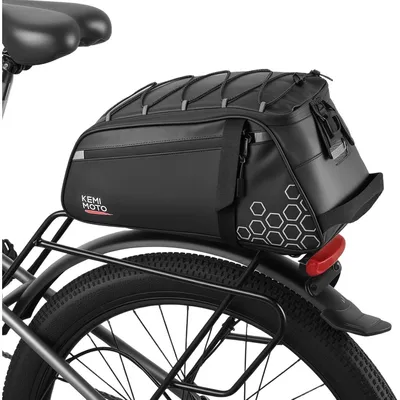 Productafbeelding van Bagagefietstas 2-in-1, waterafstotend, met compartimenten, handgreep, zwart, 11 liter