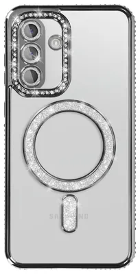 Immagine prodotto di Custodia per Galaxy A56 / A36, compatibile con MagSafe, con bordo decorato con strass, colore nero