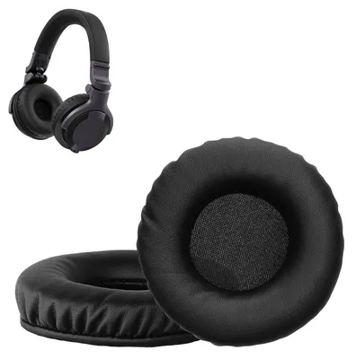 Imagen del producto de 2 almohadillas de repuesto para auriculares, de cuero sintético y espuma, color negro