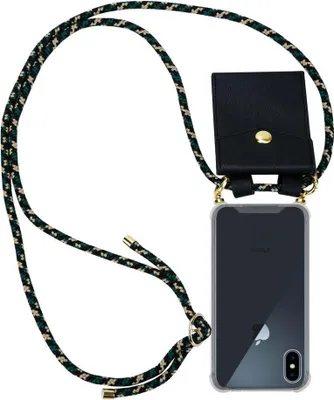 Produktbild von Cadorabo Hülle für Apple iPhone XS MAX Schutzhülle in Braun Handy Kette Silikon Kordel abnehmbares Etui
