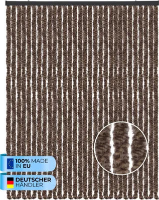 Immagine prodotto di Tenda in pile (120x220 cm) per porte "marrone screziato" come protezione dagli insetti per balcone, terrazza o camper, roulotte, padiglione