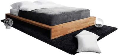 Produktbild von Bett Lubic 3 Sonderlänge 200x220 Kernbuche ohne Kopfteil mit Holzfußgestell