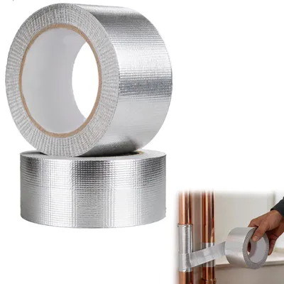 Obrázek produktu pro Hliníková izolační fólie, vysoká teplotní odolnost, rozměry 50 mm x 25 m, samolepicí