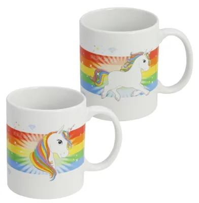 2er-Set Einhorn-Kaffeetassen, 325 ml, Keramik, spülmaschinenfest
