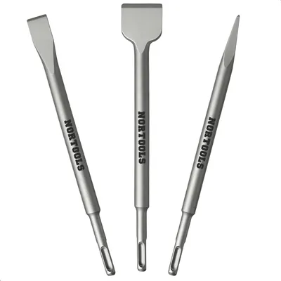 SDS-Plus Meißel-Set 3-teilig, Spitz/Flach/Spaten, 40Cr-Stahl