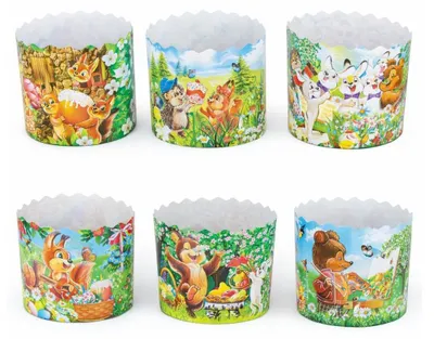 Produktbild von 6 St. Backform-Set für Osterkuchen "Für Kinder" aus Backpapier H 8,5 cm, ∅ 9 cm