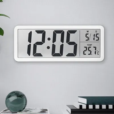 Obrázek produktu pro Digitální nástěnná hodiny s 8palcovým LCD displejem, napájené bateriemi