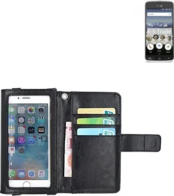 Produktbild von K-S-Trade Handy Hülle Schutz Hülle Kompatibel mit doro 8040 Case mit Displayschutz / Schutzfolie Flip Cover Wallet case Etui Hülle schwarz