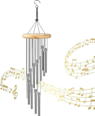 Produktbild von Windspiele für Draußen Hängend,Chimes Metall Wind,Alu-Röhren Windspiel,Draußen Windspiele,Chimes Klangspiel,Metall Windspiel Anhänger,Windspiel Rohr für Draußen Heimdekoration Garten TerrasseGeschenke