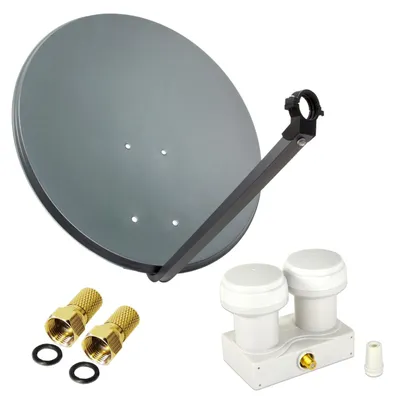 Produktbild von PremiumX SAT Anlage 80cm Antenne Aluminium Single Monoblock WE F-Stecker