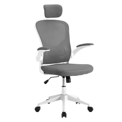 Obrázok produktu pre Ergonomická kancelárska stolička s bedrovou opierkou, opierkou hlavy, sivá